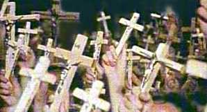 Christliche Botschaft: Der Heiland gehrt ans Kreuz.